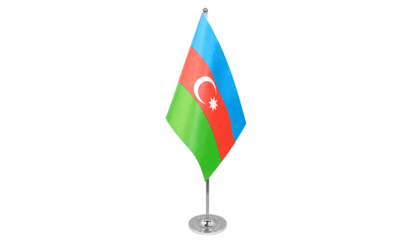 Azerbaijan Satin Table Flag